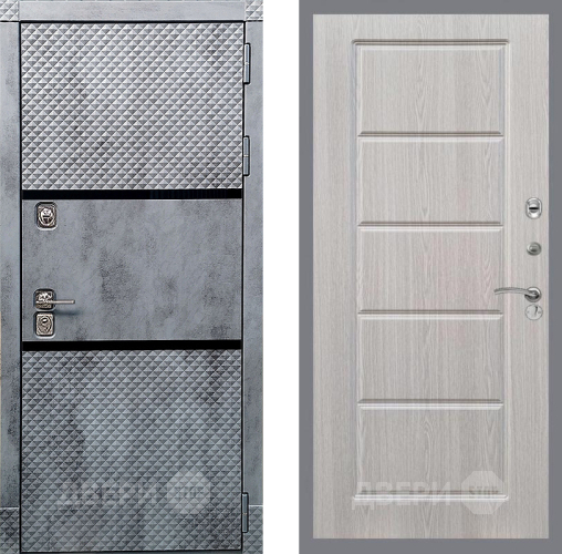 Входная металлическая Дверь Рекс (REX) 15 Бетон Темный FL-39 Беленый дуб в Павловском Посаде