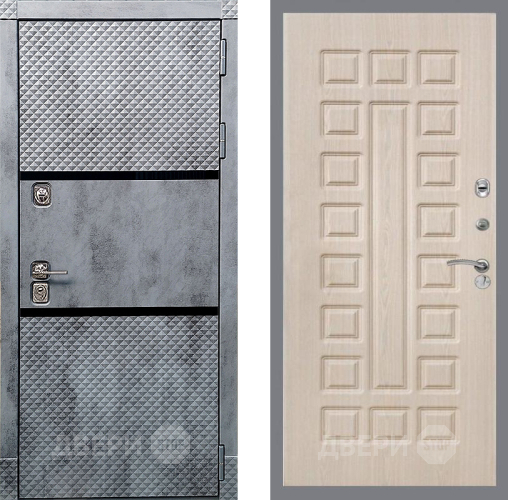 Входная металлическая Дверь Рекс (REX) 15 Бетон Темный FL-183 Беленый дуб в Павловском Посаде