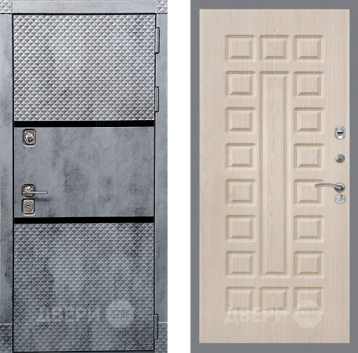 Входная металлическая Дверь Рекс (REX) 15 Бетон Темный FL-183 Беленый дуб в Павловском Посаде