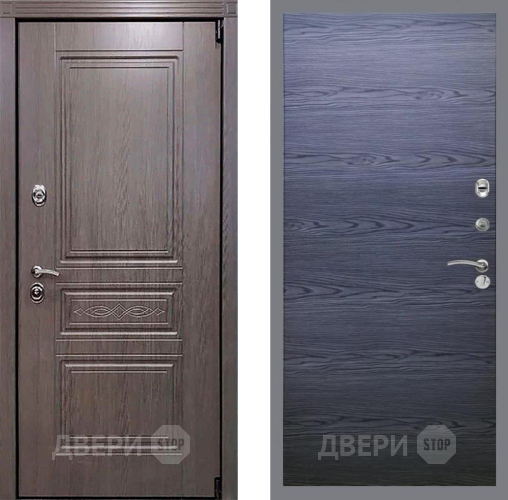 Входная металлическая Дверь Рекс (REX) Премиум-S GL Дуб тангенальный черный в Павловском Посаде