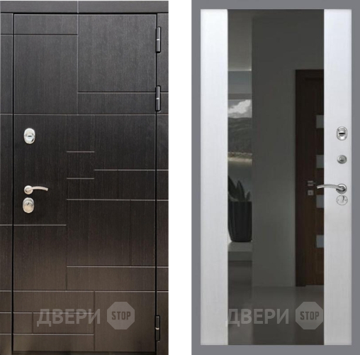 Входная металлическая Дверь Рекс (REX) 20 СБ-16 Зеркало Белый ясень в Павловском Посаде