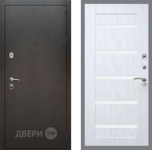 Входная металлическая Дверь Рекс (REX) 5 Серебро Антик СБ-14 стекло белое Сандал белый в Павловском Посаде