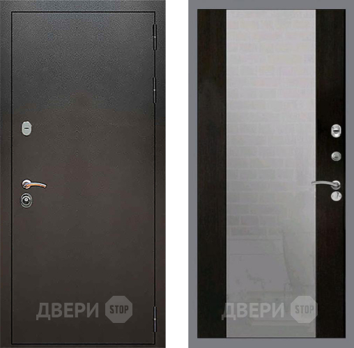 Входная металлическая Дверь Рекс (REX) 5 Серебро Антик СБ-16 Зеркало Венге в Павловском Посаде