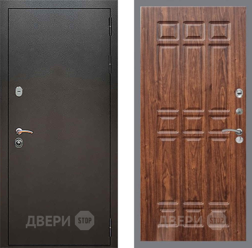 Входная металлическая Дверь Рекс (REX) 5 Серебро Антик FL-33 орех тисненый в Павловском Посаде