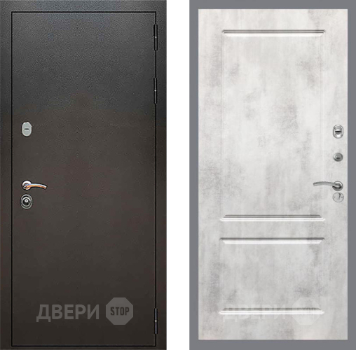 Дверь Рекс (REX) 5 Серебро Антик FL-117 Бетон светлый в Павловском Посаде