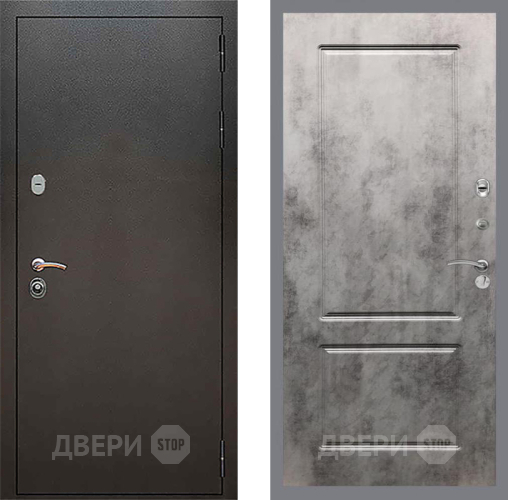 Дверь Рекс (REX) 5 Серебро Антик FL-117 Бетон темный в Павловском Посаде