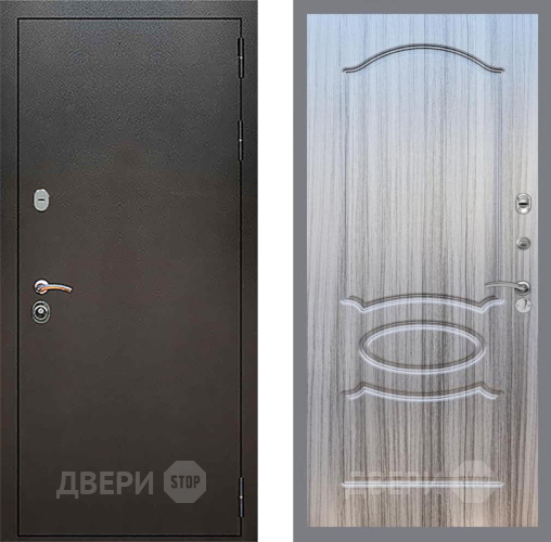 Входная металлическая Дверь Рекс (REX) 5 Серебро Антик FL-128 Сандал грей в Павловском Посаде