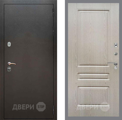 Входная металлическая Дверь Рекс (REX) 5 Серебро Антик FL-243 Беленый дуб в Павловском Посаде