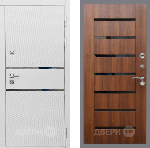 Входная металлическая Дверь Рекс (REX) 15 Силк Сноу СБ-14 стекло черное Орех бренди в Павловском Посаде