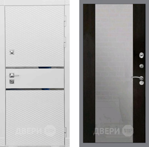 Входная металлическая Дверь Рекс (REX) 15 Силк Сноу СБ-16 Зеркало Венге в Павловском Посаде