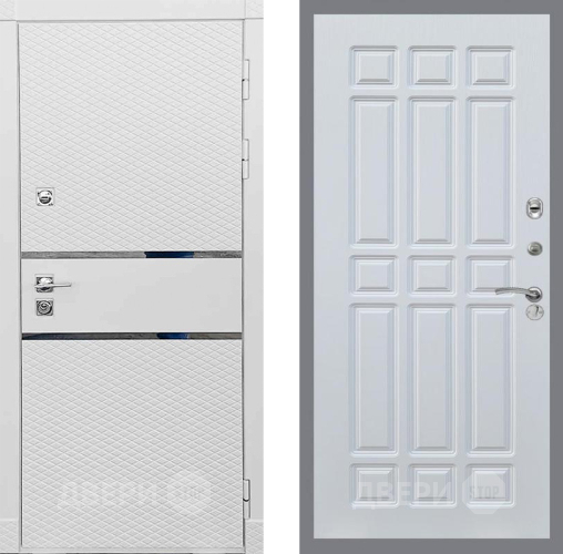 Входная металлическая Дверь Рекс (REX) 15 Силк Сноу FL-33 Белый ясень в Павловском Посаде