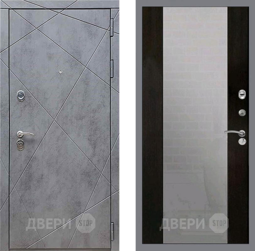 Входная металлическая Дверь Рекс (REX) 13 Бетон Темный СБ-16 Зеркало Венге в Павловском Посаде