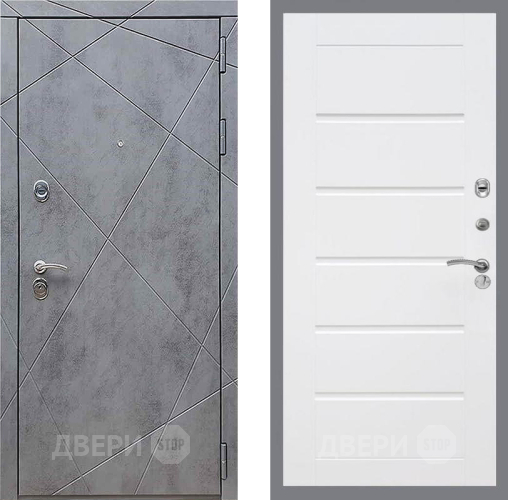 Входная металлическая Дверь Рекс (REX) 13 Бетон Темный Сити Белый ясень в Павловском Посаде