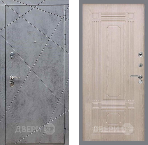 Входная металлическая Дверь Рекс (REX) 13 Бетон Темный FL-2 Беленый дуб в Павловском Посаде