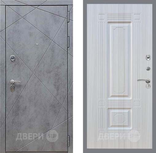 Входная металлическая Дверь Рекс (REX) 13 Бетон Темный FL-2 Сандал белый в Павловском Посаде