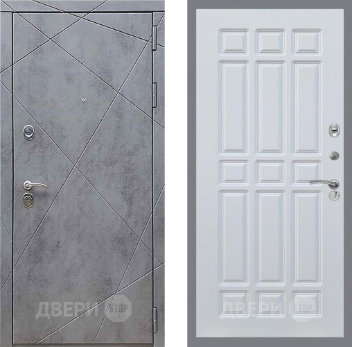 Входная металлическая Дверь Рекс (REX) 13 Бетон Темный FL-33 Белый ясень в Павловском Посаде