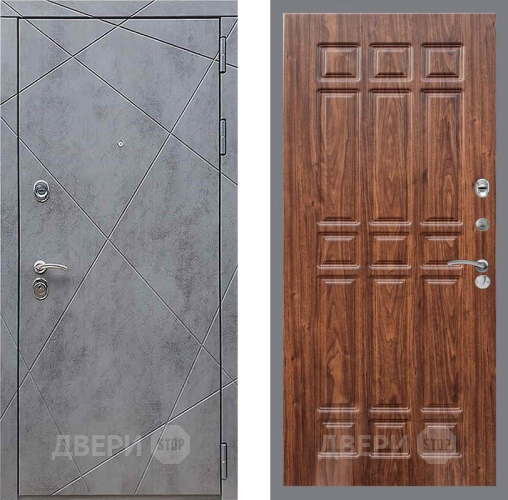 Входная металлическая Дверь Рекс (REX) 13 Бетон Темный FL-33 орех тисненый в Павловском Посаде