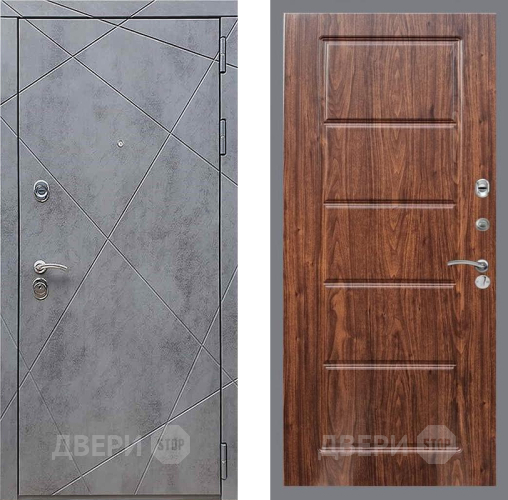 Входная металлическая Дверь Рекс (REX) 13 Бетон Темный FL-39 орех тисненый в Павловском Посаде