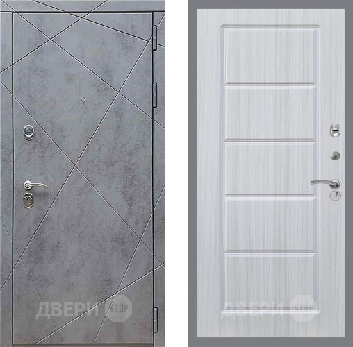 Входная металлическая Дверь Рекс (REX) 13 Бетон Темный FL-39 Сандал белый в Павловском Посаде