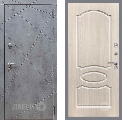 Входная металлическая Дверь Рекс (REX) 13 Бетон Темный FL-128 Беленый дуб в Павловском Посаде