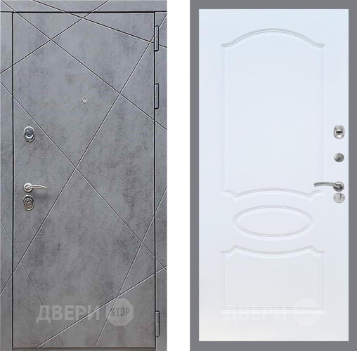 Дверь Рекс (REX) 13 Бетон Темный FL-128 Белый ясень в Павловском Посаде