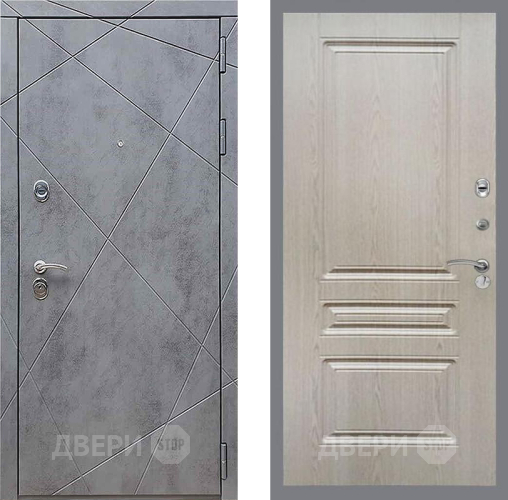 Входная металлическая Дверь Рекс (REX) 13 Бетон Темный FL-243 Беленый дуб в Павловском Посаде