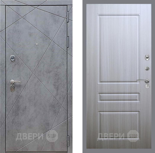 Входная металлическая Дверь Рекс (REX) 13 Бетон Темный FL-243 Сандал белый в Павловском Посаде
