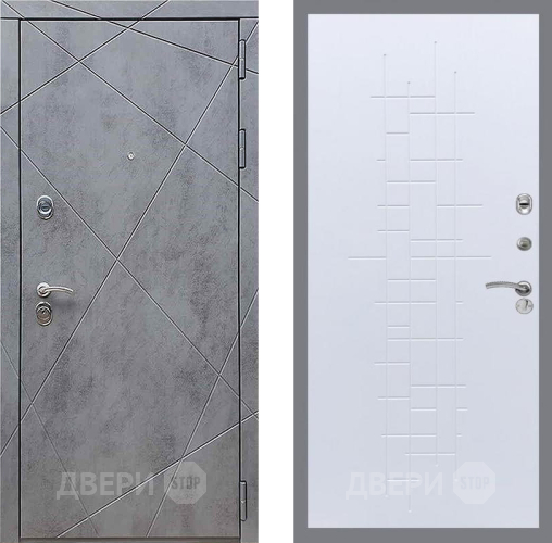Дверь Рекс (REX) 13 Бетон Темный FL-289 Белый ясень в Павловском Посаде