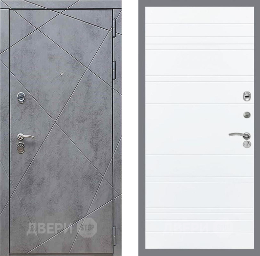 Входная металлическая Дверь Рекс (REX) 13 Бетон Темный Line Силк Сноу в Павловском Посаде