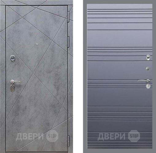 Входная металлическая Дверь Рекс (REX) 13 Бетон Темный Line Силк титан в Павловском Посаде
