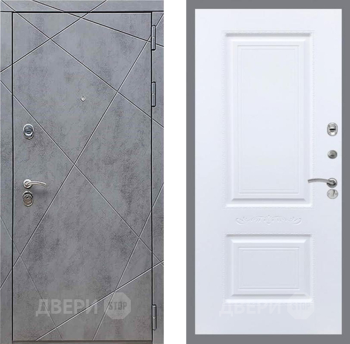 Входная металлическая Дверь Рекс (REX) 13 Бетон Темный Смальта Силк Сноу в Павловском Посаде