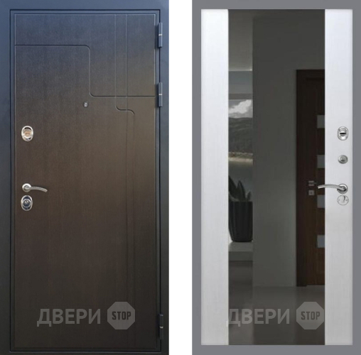 Дверь Рекс (REX) Премиум-246 СБ-16 Зеркало Белый ясень в Павловском Посаде
