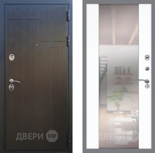 Входная металлическая Дверь Рекс (REX) Премиум-246 СБ-16 Зеркало Силк Сноу в Павловском Посаде