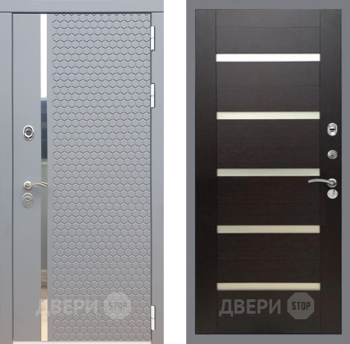 Входная металлическая Дверь Рекс (REX) 24 СБ-14 стекло белое венге поперечный в Павловском Посаде