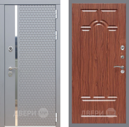 Входная металлическая Дверь Рекс (REX) 24 FL-58 орех тисненый в Павловском Посаде