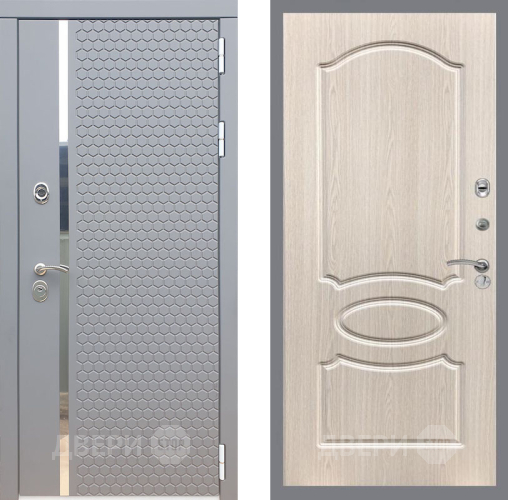 Входная металлическая Дверь Рекс (REX) 24 FL-128 Беленый дуб в Павловском Посаде