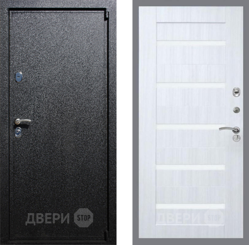 Входная металлическая Дверь Рекс (REX) 3 СБ-14 стекло белое Сандал белый в Павловском Посаде