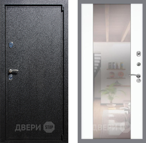 Входная металлическая Дверь Рекс (REX) 3 СБ-16 Зеркало Силк Сноу в Павловском Посаде