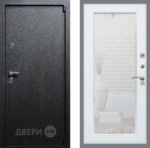 Входная металлическая Дверь Рекс (REX) 3 Зеркало Пастораль Белый ясень в Павловском Посаде