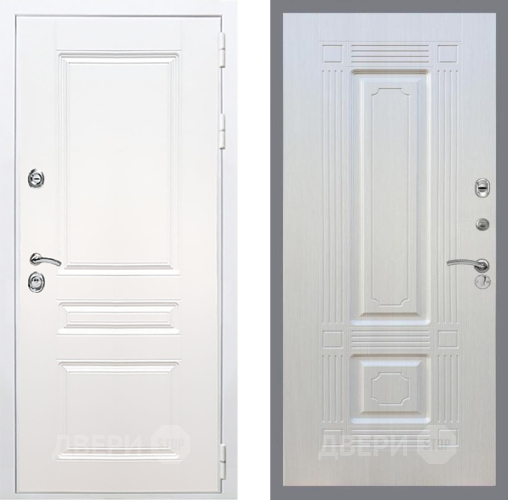 Входная металлическая Дверь Рекс (REX) Премиум-н Силк Сноу FL-2 Лиственница беж в Павловском Посаде