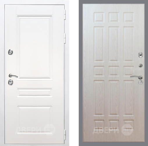 Входная металлическая Дверь Рекс (REX) Премиум-н Силк Сноу FL-33 Беленый дуб в Павловском Посаде