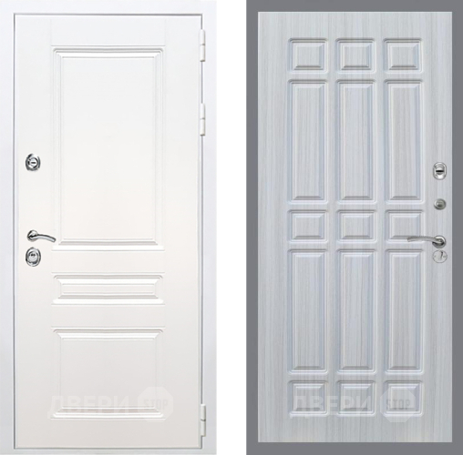 Входная металлическая Дверь Рекс (REX) Премиум-н Силк Сноу FL-33 Сандал белый в Павловском Посаде