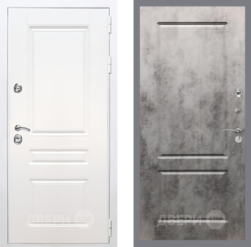 Входная металлическая Дверь Рекс (REX) Премиум-н Силк Сноу FL-117 Бетон темный в Павловском Посаде