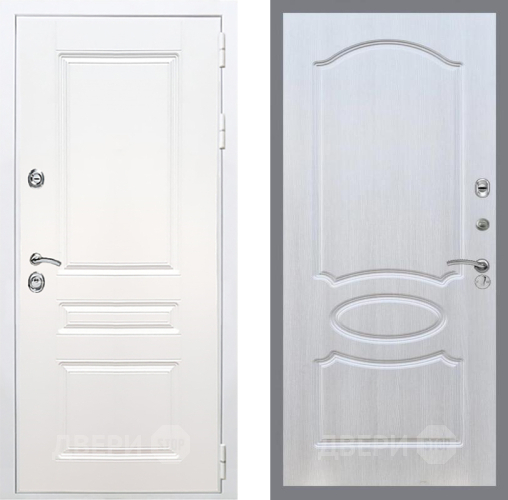 Входная металлическая Дверь Рекс (REX) Премиум-н Силк Сноу FL-128 Лиственница беж в Павловском Посаде