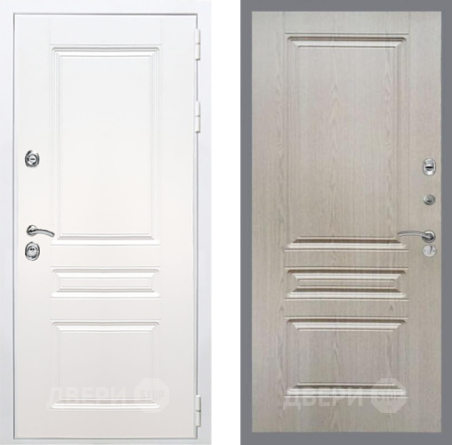 Входная металлическая Дверь Рекс (REX) Премиум-н Силк Сноу FL-243 Беленый дуб в Павловском Посаде