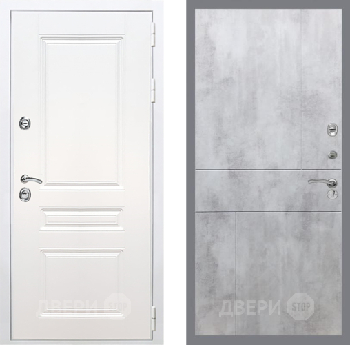 Входная металлическая Дверь Рекс (REX) Премиум-н Силк Сноу FL-290 Бетон светлый в Павловском Посаде
