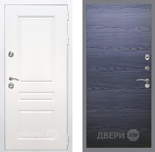 Входная металлическая Дверь Рекс (REX) Премиум-н Силк Сноу GL Дуб тангенальный черный в Павловском Посаде