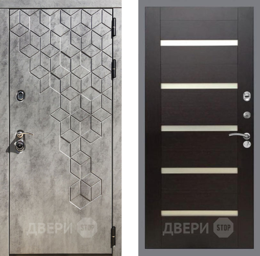 Входная металлическая Дверь Рекс (REX) 23 СБ-14 стекло белое венге поперечный в Павловском Посаде