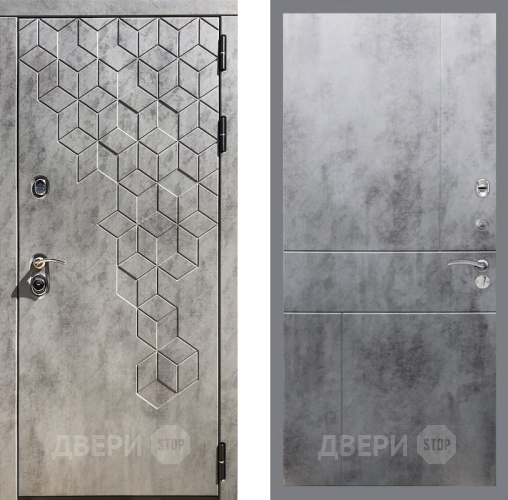Входная металлическая Дверь Рекс (REX) 23 FL-290 Бетон темный в Павловском Посаде