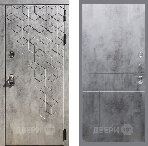 Входная металлическая Дверь Рекс (REX) 23 FL-290 Бетон темный в Павловском Посаде